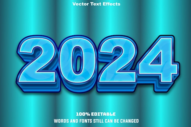 happy new year 2024 text effect 3d editable