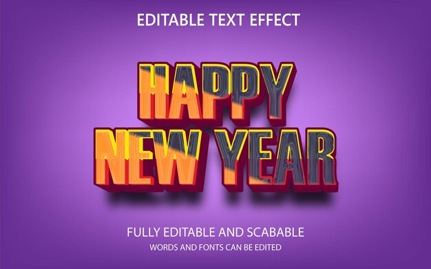 happy new year 3d text effect and text effect 3d style