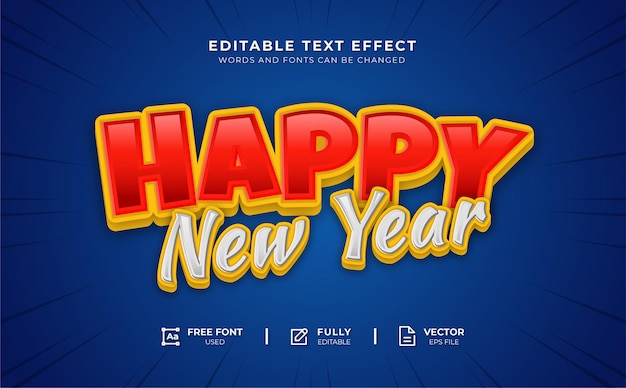 Happy New Year Editable Text Effect