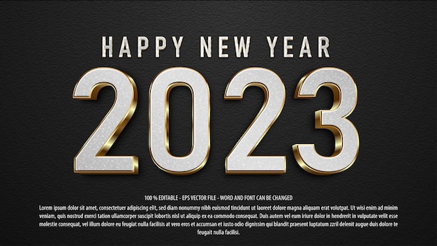 Happy new year editable text effect
