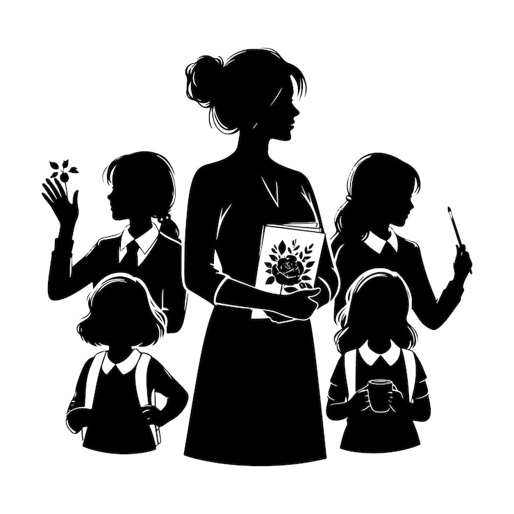 Vektor happy teachers day silhouette vector illustration