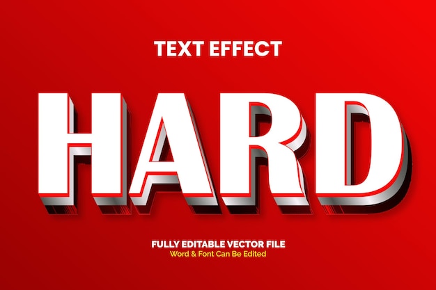 Hard 3d text vector Text effect style