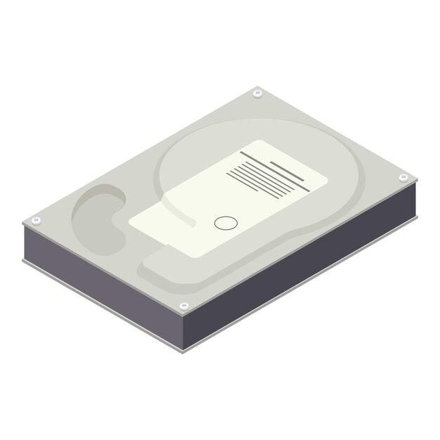 Hard disk icon Isometric of hard disk vector icon for web design isolated on white background