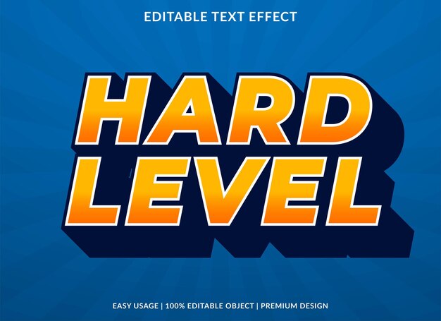 hard level text effect template premium style use for logo and brand