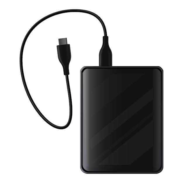 Hdd external data icon cartoon vector Hard disk drive Computer memory