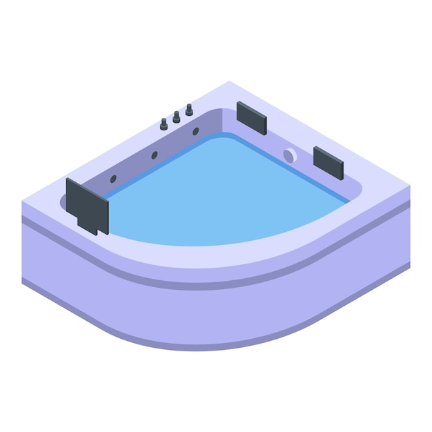 Healthy jacuzzi icon Isometric of healthy jacuzzi vector icon for web design isolated on white background