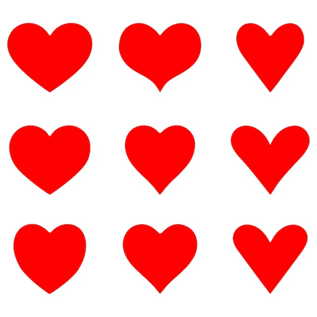 Heart difference symbols collection