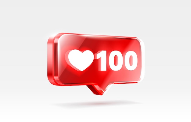 Heart  like icon sign follower d banner love post social media vector