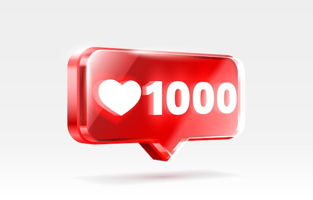Heart  like icon sign follower d banner love post social media vector