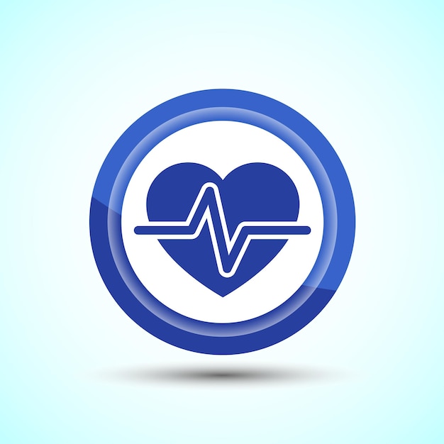 Heartbeat pulse Icon Design Illustration Icon For Web and mobile application Round Button Design