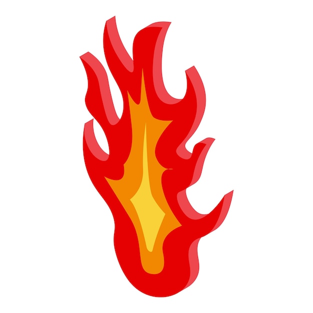 Heat fire flame icon Isometric of heat fire flame vector icon for web design isolated on white background