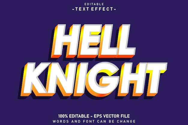 hell knight editable text effect 3 d emboss style design