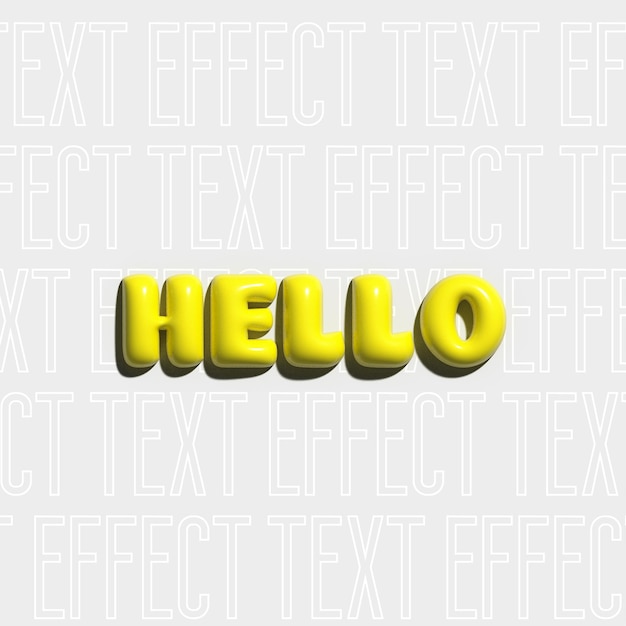 Hello text 3D inflated editable text effect