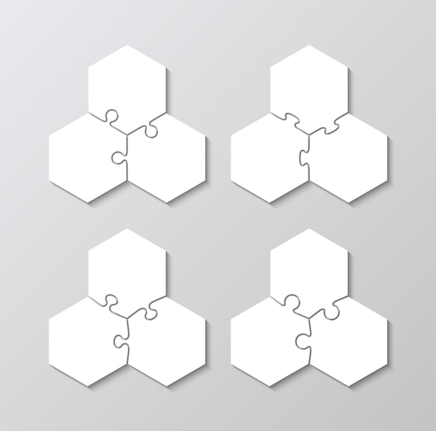 hexagon schemes set of thinking game modern background mosaic shapes hexagonal jigsaw template