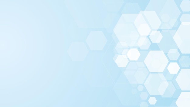 Hexagons pattern on blue background. Genetic research molecular structure. Chemical engineering