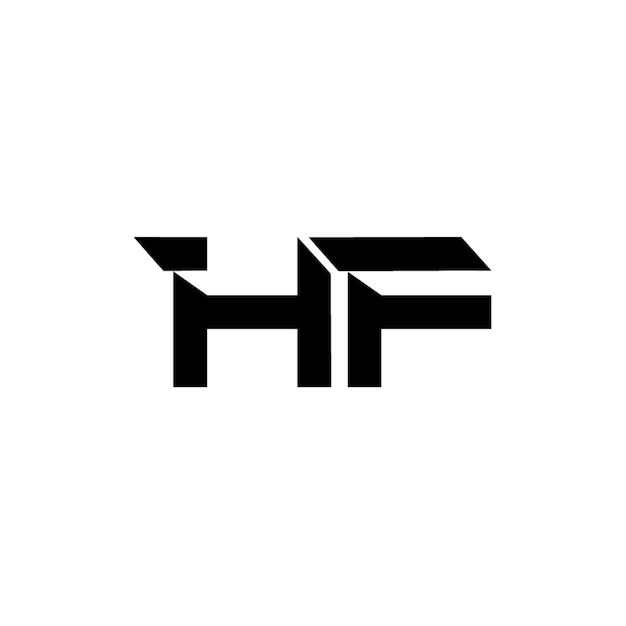 HF monogram logo design letter text name symbol monochrome logotype alphabet character simple logo