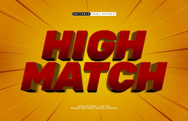 high match game editable text effect with a kids and happy text style