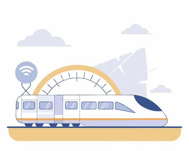 Highspeed train concept illustration