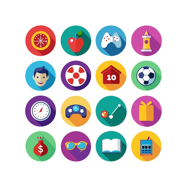 hobbies and interests icon set collection for documents websites and mobile applications
