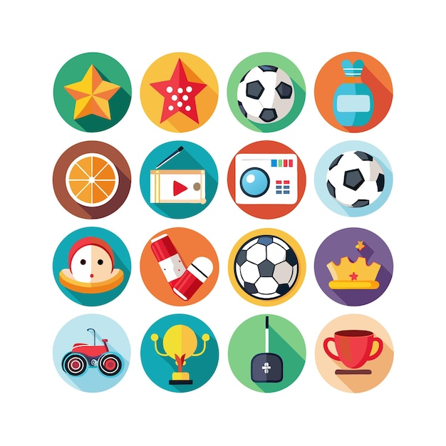 hobbies and interests icon set collection for documents websites and mobile applications
