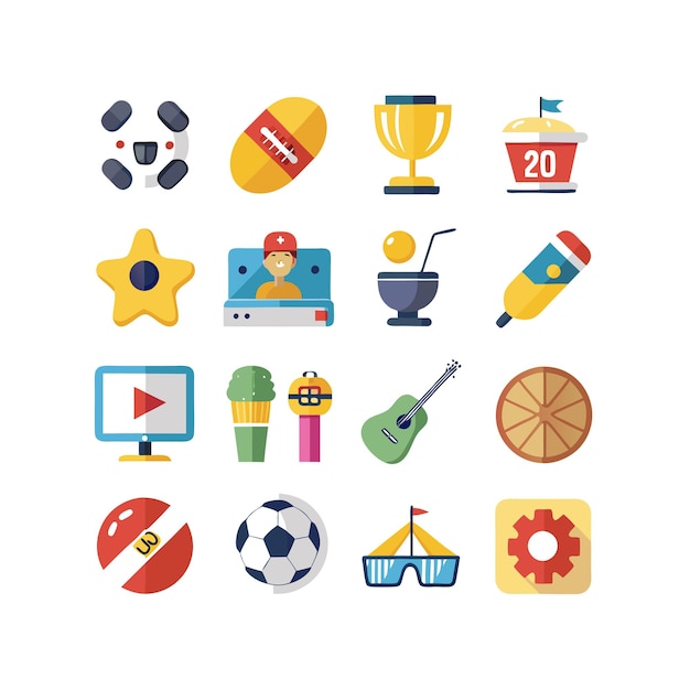 hobbies and interests icon set collection for documents websites and mobile applications