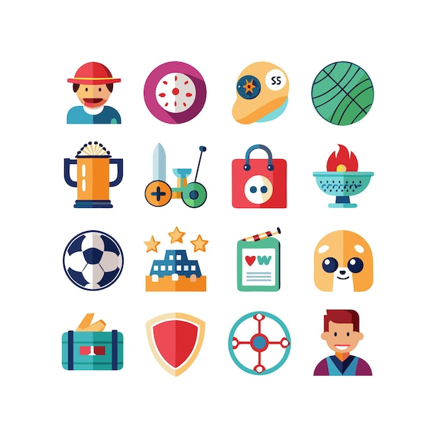 hobbies and interests icon set collection for documents websites and mobile applications