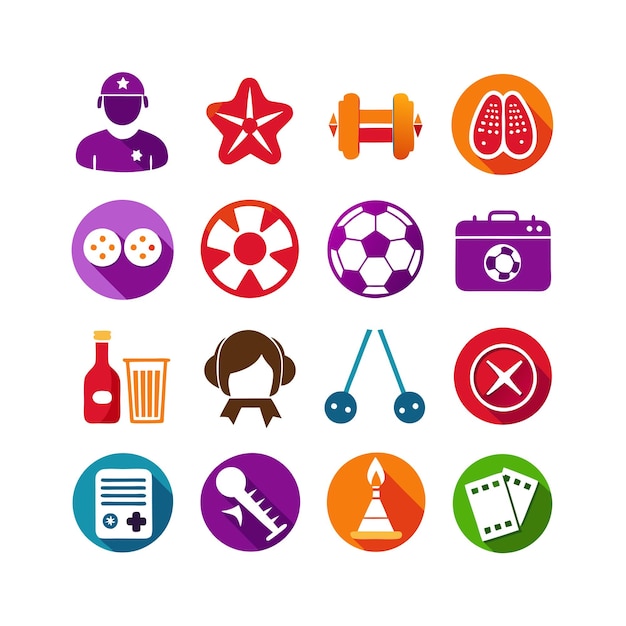 hobbies and interests icon set collection for documents websites and mobile applications