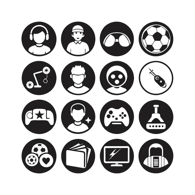 hobbies and interests icon set collection for documents websites and mobile applications
