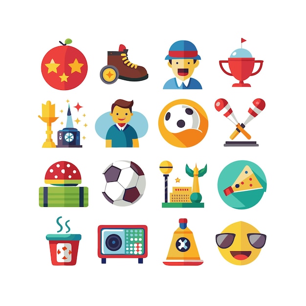 hobbies and interests icon set collection for documents websites and mobile applications