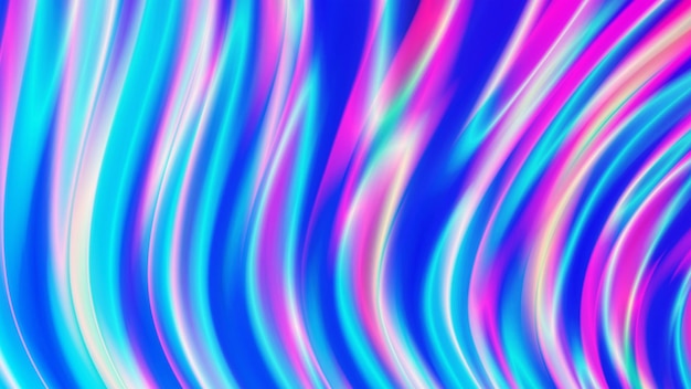 holographic effect wavy pattern vector vibrant fluorescent abstract background