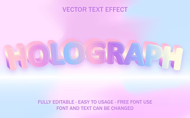 holographic gradient editable vector text effect colorfull