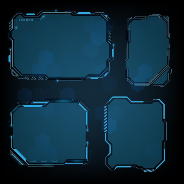 Holographic screen frame template background illustration and science screen
