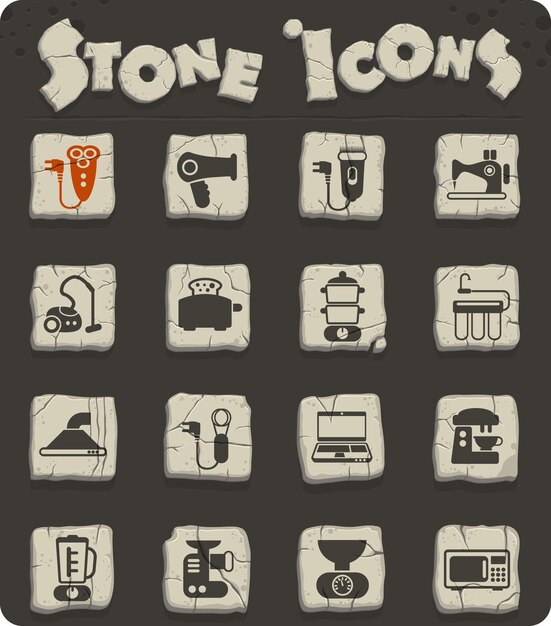 Home appliances vector icons for web and user interface design