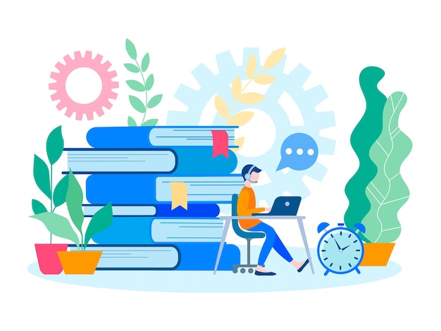 Home office Internet communication wireless connection technology Student studying distance learning