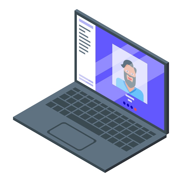 home office laptop video call icon isometric of home office laptop video call vector icon for web design isolated on white background