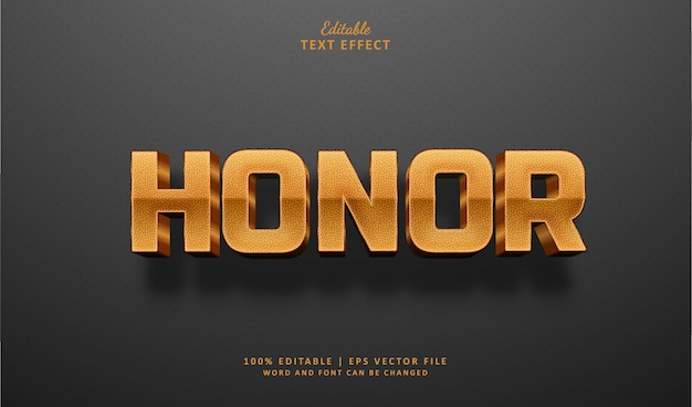 honor editable text effect style 3d gold luxury badge award