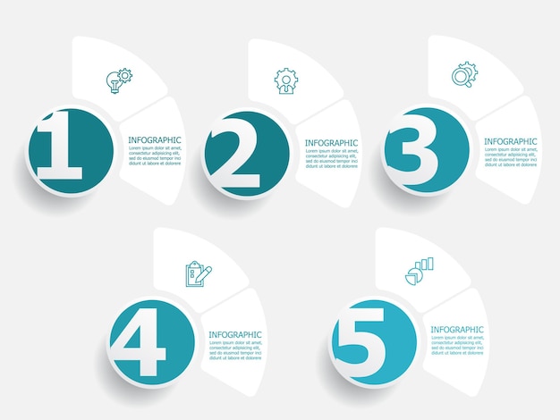 horizontal circle round horizontal steps timeline infographic report background with business icon