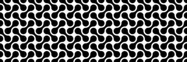 horizontal seamless black and white circle design for pattern and background