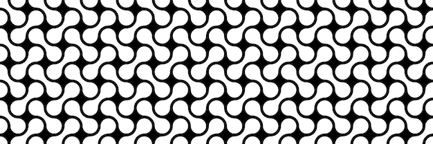 horizontal seamless black and white circle design for pattern and background