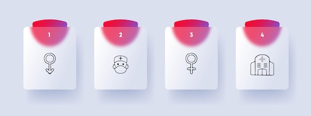 Hormone therapy line icon Gender identity biological sex doctor hospital Glassmorphism style Vector line icon for Business