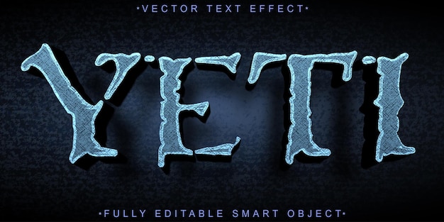 horror yeti vector fully editable smart object text effect