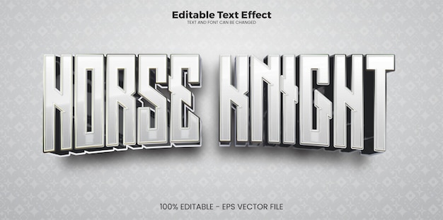 Horse knight editable text effect in modern trend style