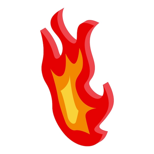 Hot fire flame icon Isometric of hot fire flame vector icon for web design isolated on white background