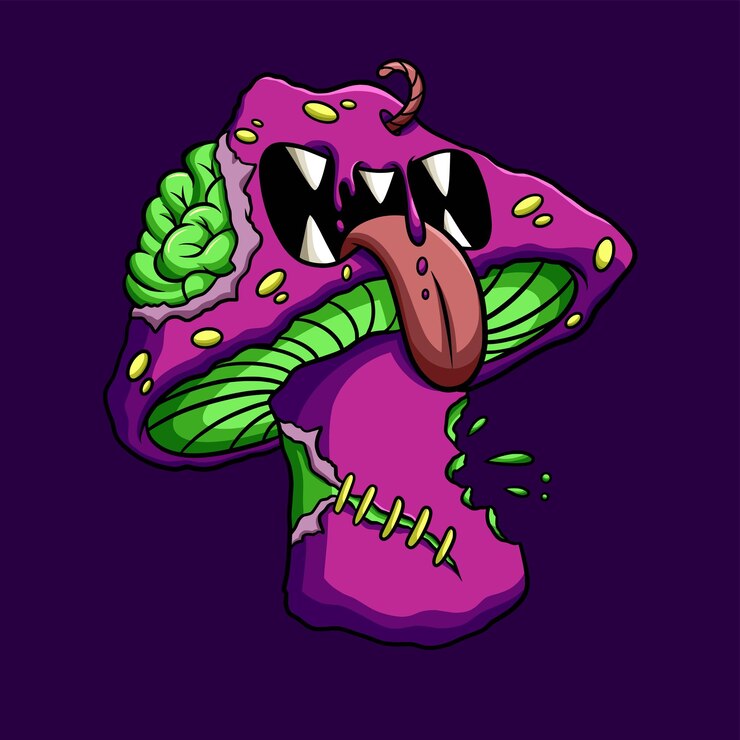 Vektor houbové monstrum streetwear kreslený
