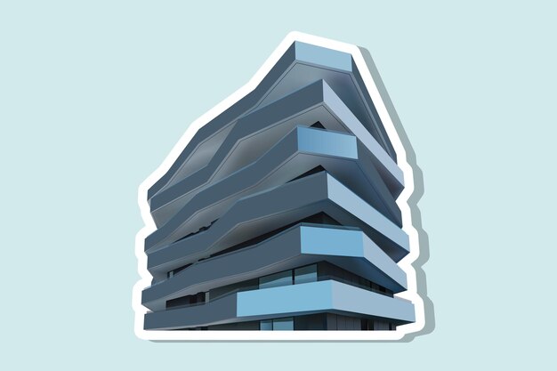 House Building Sticker vector illustration Building and landmark object icon concept