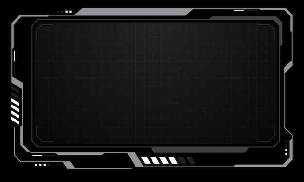 HUD frames white grey user interface elements technology futuristic control cyber monitor black