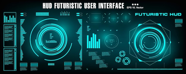 HUD futuristic green user interface dashboard display virtual reality technology screen