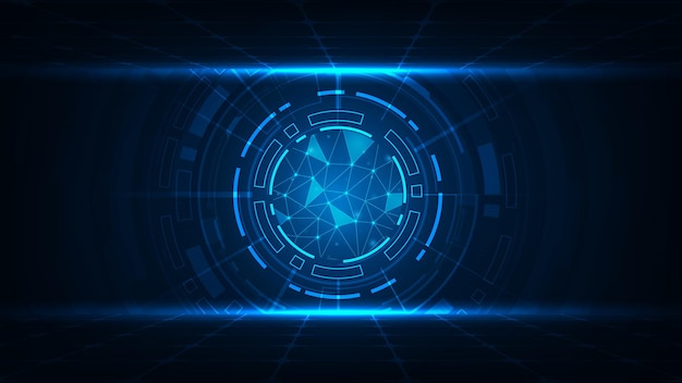HUD screen tech system innovetion Technology futuristic blue background