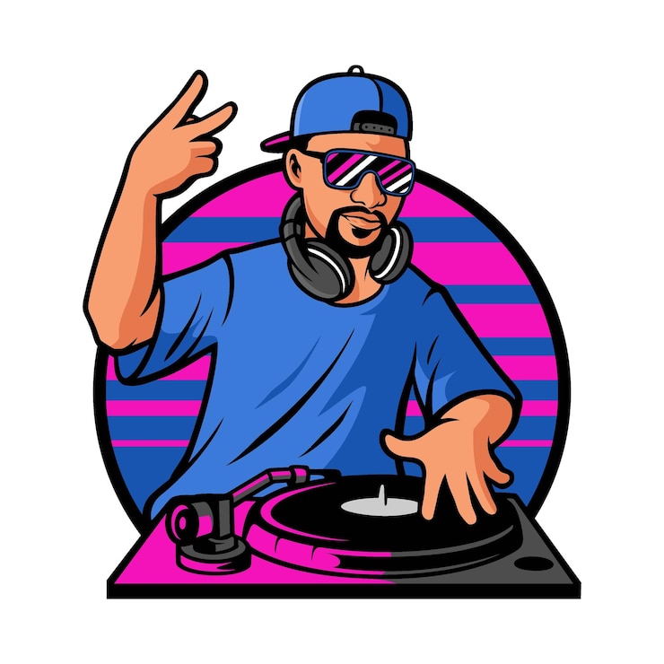 Vektor hudební dj vektorové ilustrace