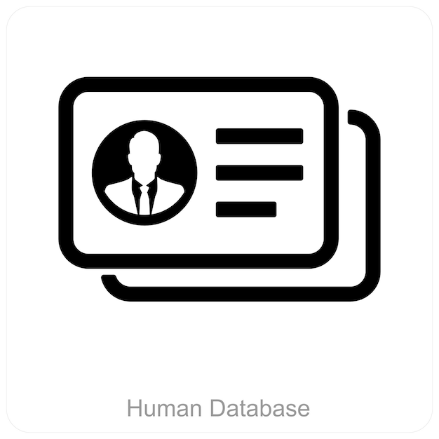 Human Database and database icon concept